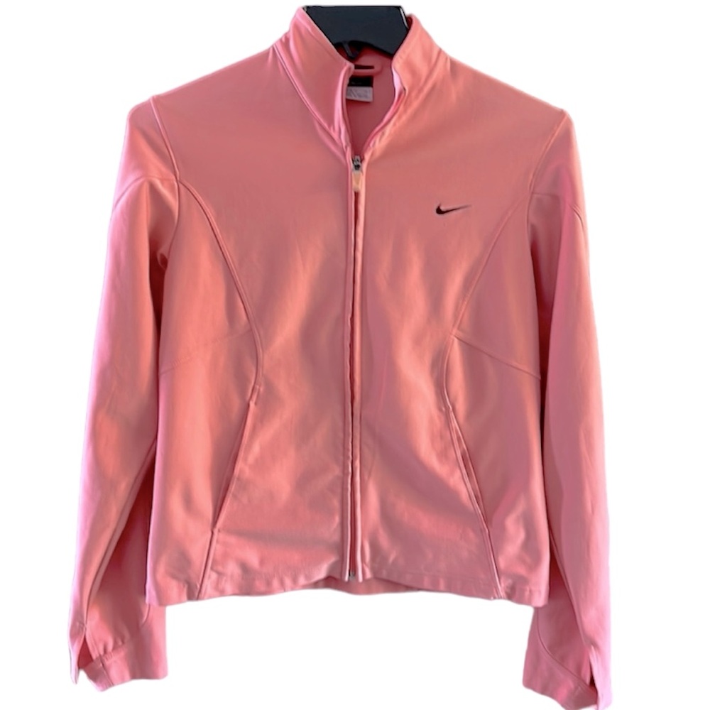 Nike Dri-FIT Full Zip Track Jacket Peach Pink Womens Size Small 4/6